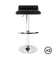 2X Mika Faux Leather Mid High Back Rest Crome Base Gas Lift Slim Seat Bar Stools